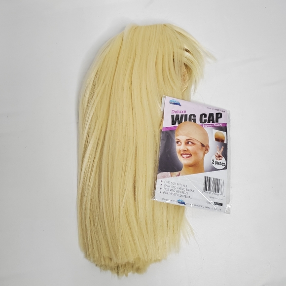 Blonde Straight Hair Wig with Bangs - Picture 6 of 7